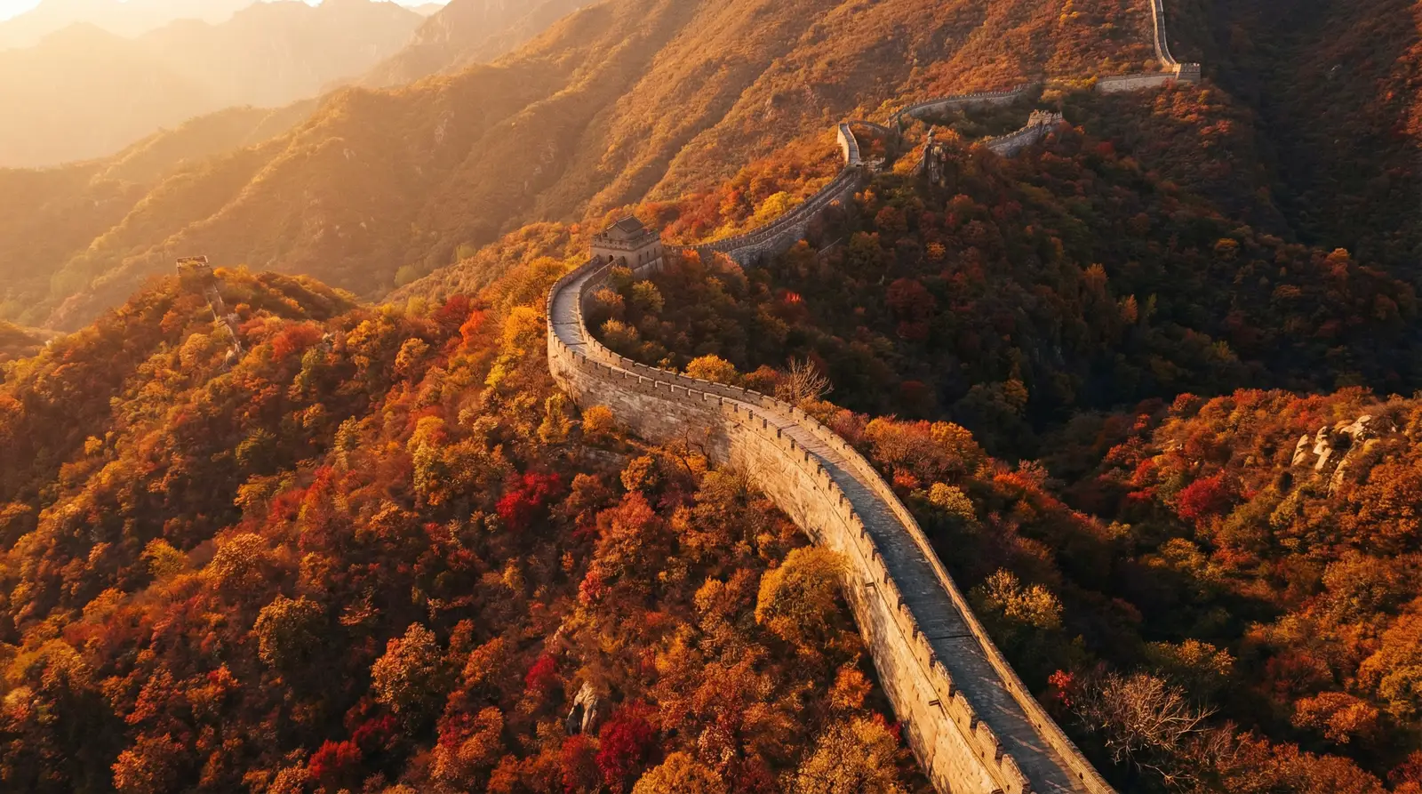 福利免费视频1000集 秋日长城航拍全景